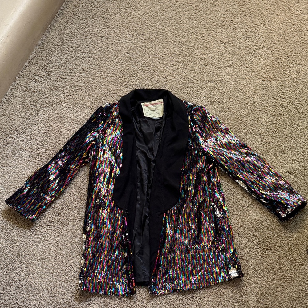 Multicolor Sequin Oversized Blazer - image 1
